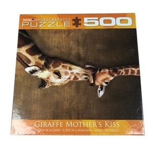 Eurographics Giraffe Mothers Kiss 500 Pc Jigsaw Puzzle 628136062012 New Sealed